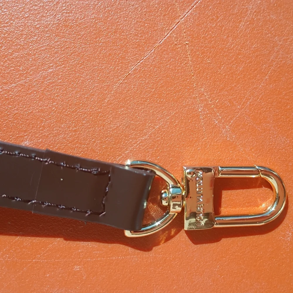 Louis Vuitton Brown Leather Strap with Gold Hardware